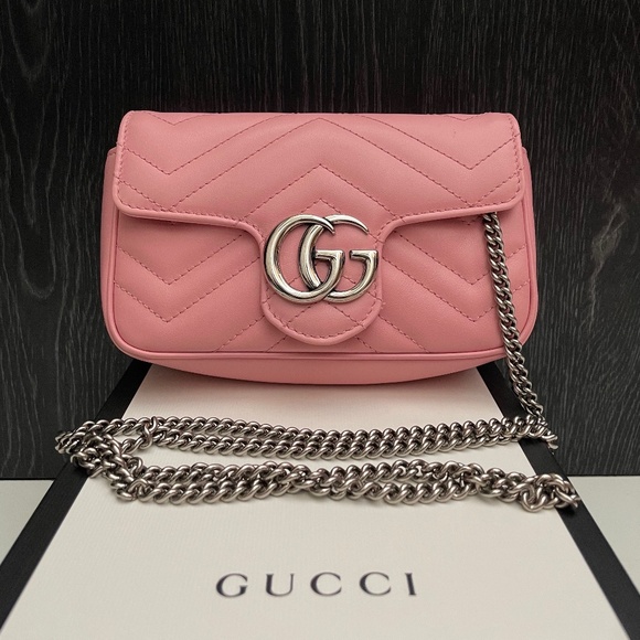 Pink Gucci Marmont 2.0 Supermini Handbag - Picture 1 of 15